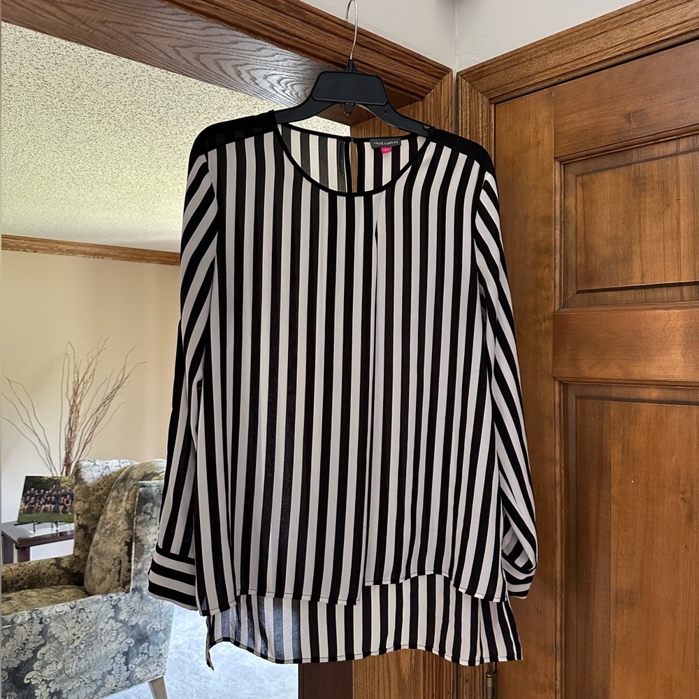 Vince Camuto striped blouse, size large